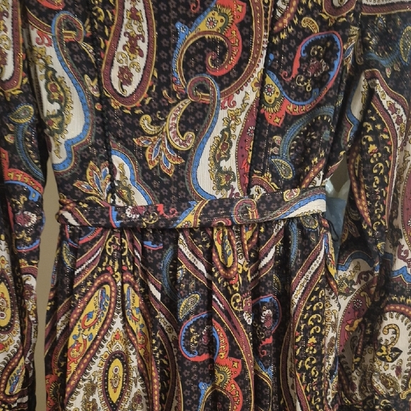 T Tahari Multicolor Paisley Long Sleeve Dress - Picture 11 of 11